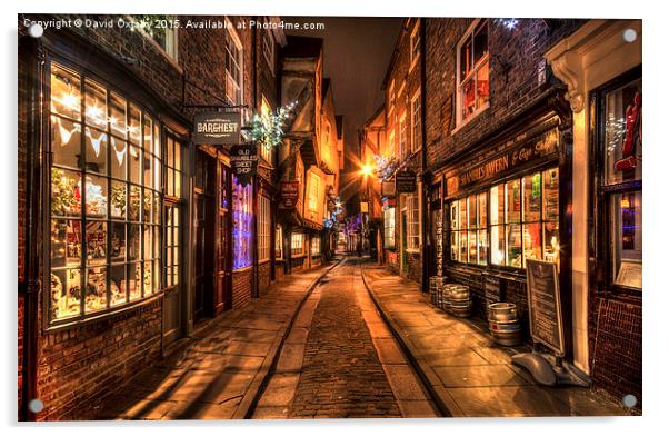  The Shambles at Christmas Acrylic by David Oxtaby  ARPS