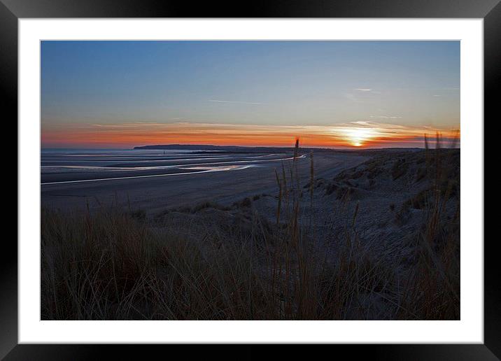  Sun going down on Camber beach Framed Mounted Print by Stephen Prosser