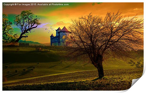  A countryside castle Print by Derrick Fox Lomax