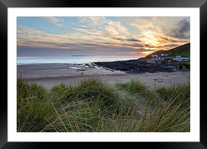   Croyde Bay Sunset Framed Mounted Print by Dave Wilkinson North Devon Ph