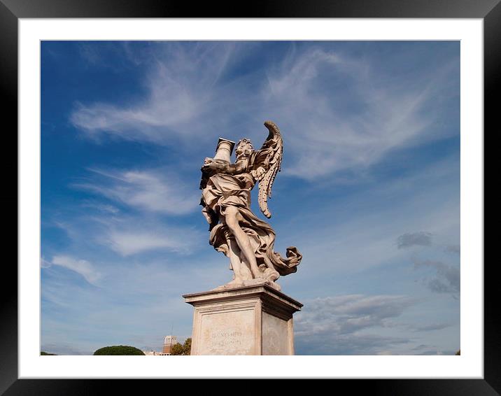Angel On the Ponte Sant' Angelo  Framed Mounted Print by Malcolm Snook