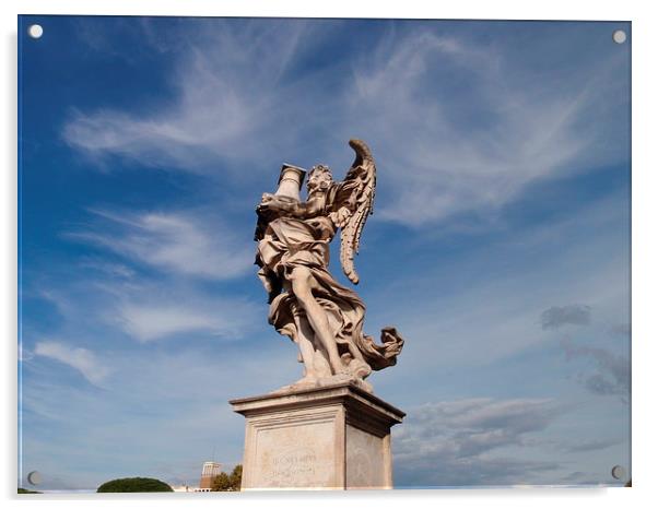 Angel On the Ponte Sant' Angelo  Acrylic by Malcolm Snook