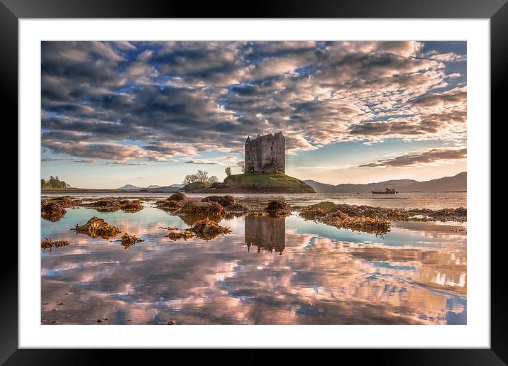  Castle Stalker Reflected Framed Mounted Print by Nick Rowland