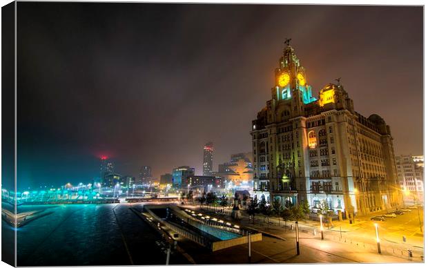  Liver Building at Night Canvas Print by Brian Lloyd