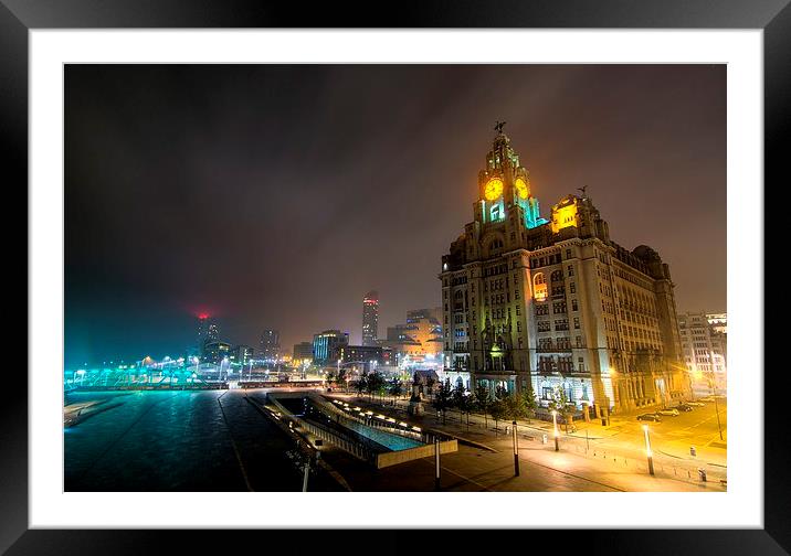  Liver Building at Night Framed Mounted Print by Brian Lloyd