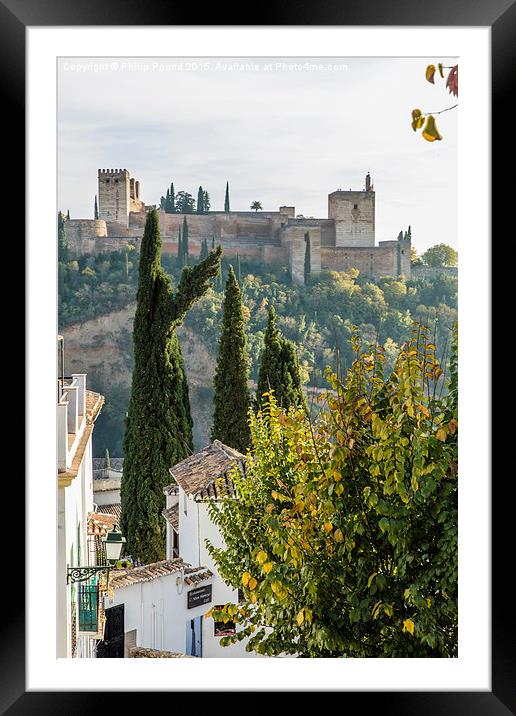  Looking at the Alhambra Palace from the Albaicin  Framed Mounted Print by Philip Pound