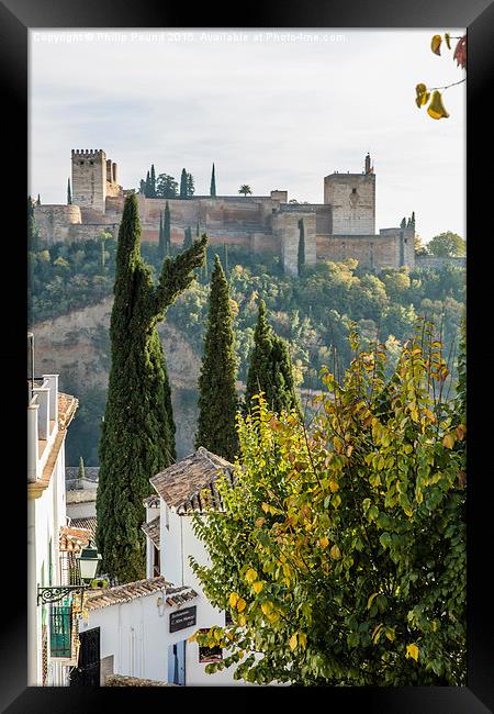  Looking at the Alhambra Palace from the Albaicin  Framed Print by Philip Pound