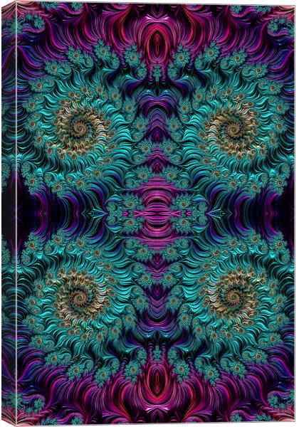 Aqua Swirl 3 Canvas Print by Steve Purnell