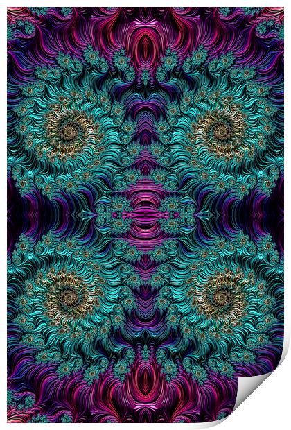 Aqua Swirl 3 Print by Steve Purnell