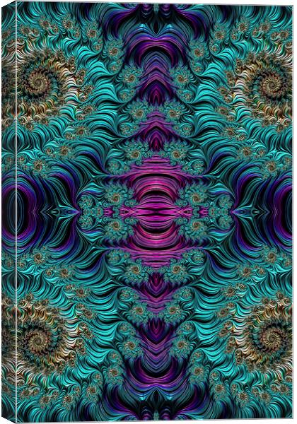 Aqua Swirl 2 Canvas Print by Steve Purnell