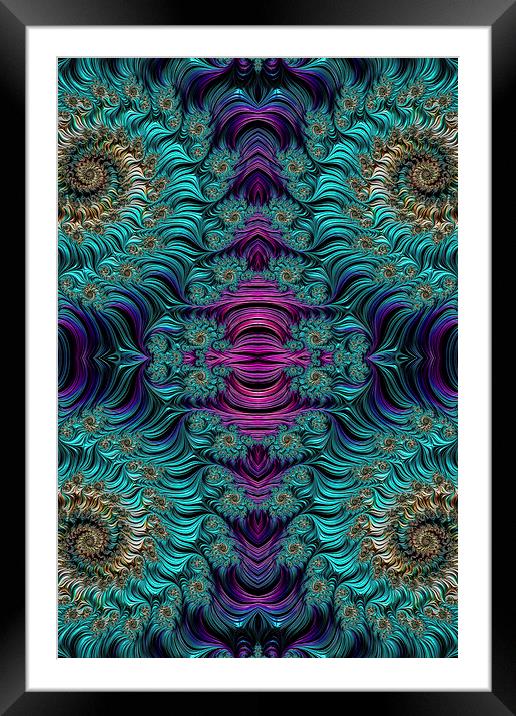 Aqua Swirl 2 Framed Mounted Print by Steve Purnell