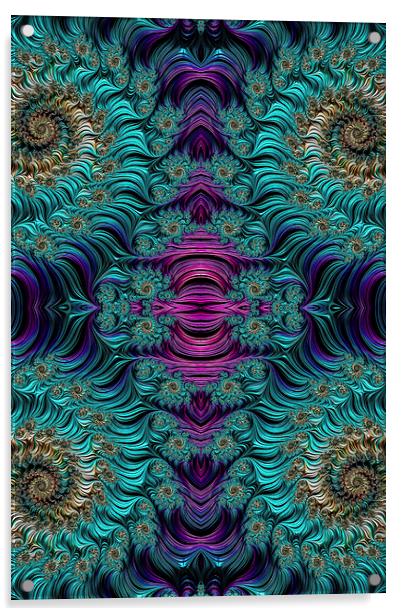 Aqua Swirl 2 Acrylic by Steve Purnell