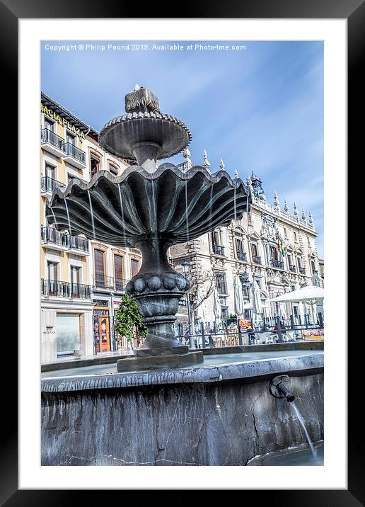  Fountain in Granada in Spain Framed Mounted Print by Philip Pound