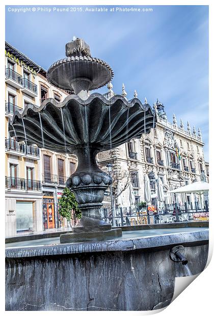  Fountain in Granada in Spain Print by Philip Pound