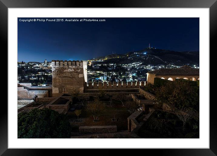  Alhambra Palace in Granada at Night Framed Mounted Print by Philip Pound