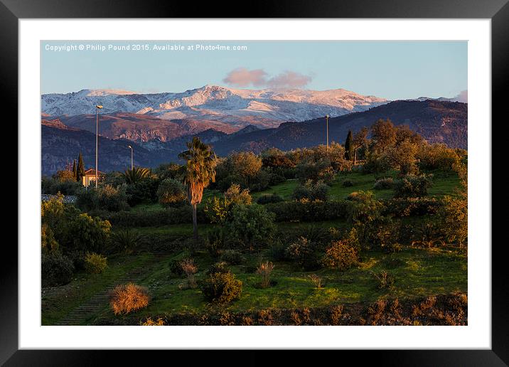  Snow on the Sierra Nevada in Granada in autumn Framed Mounted Print by Philip Pound