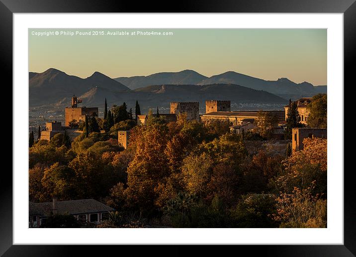  Alhambra Palace in Autumn Framed Mounted Print by Philip Pound