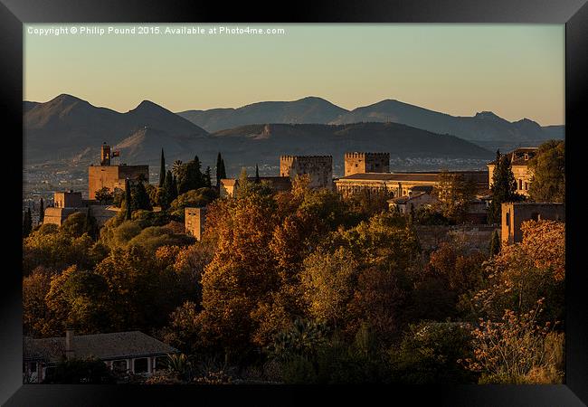  Alhambra Palace in Autumn Framed Print by Philip Pound