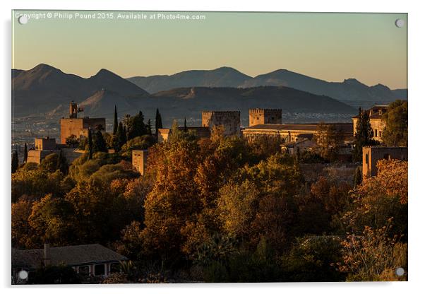  Alhambra Palace in Autumn Acrylic by Philip Pound