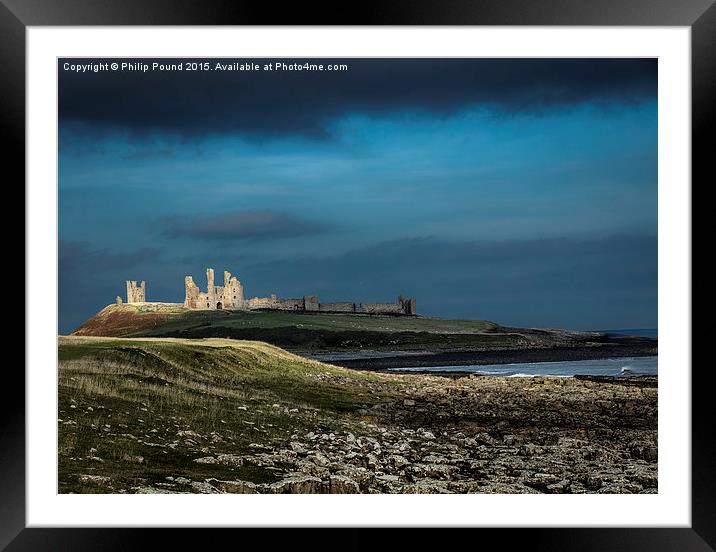 Dunstanburgh Castle in Northumberland  Framed Mounted Print by Philip Pound