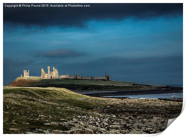 Dunstanburgh Castle in Northumberland  Print by Philip Pound