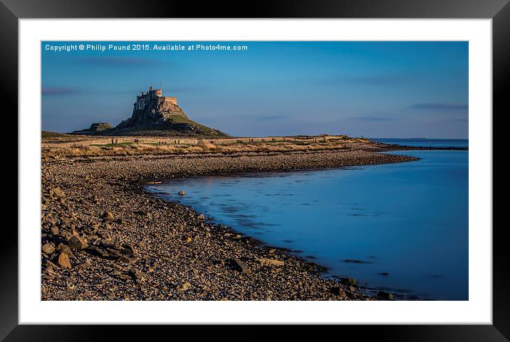  High Tide at Lindisfarne Castle Framed Mounted Print by Philip Pound