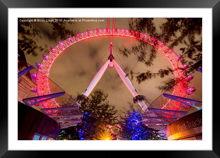  London Eye at Night Framed Mounted Print by Brian Lloyd