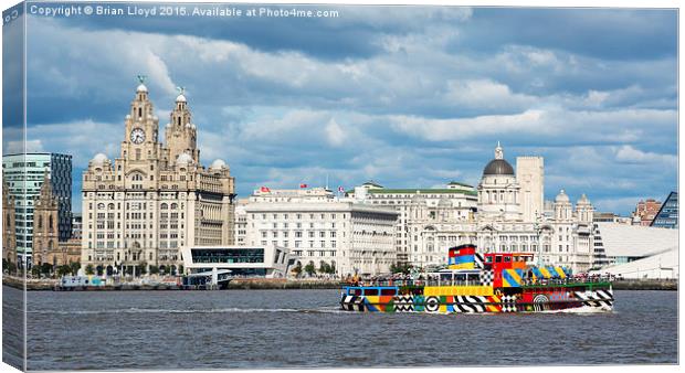  Liverpool Skyline & Ferry Canvas Print by Brian Lloyd