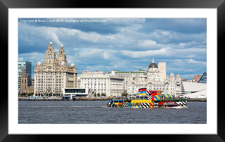  Liverpool Skyline & Ferry Framed Mounted Print by Brian Lloyd