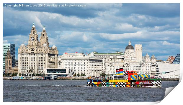  Liverpool Skyline & Ferry Print by Brian Lloyd