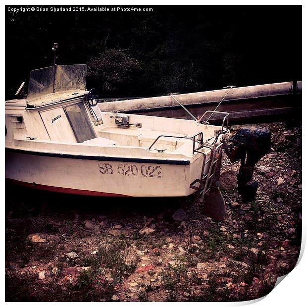  Abandoned Boats at Lake Guerlédan, Bretagne, Fran Print by Brian Sharland