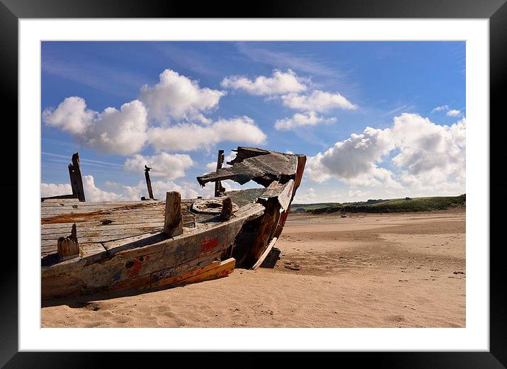  Wrecked ship in the sand  Framed Mounted Print by Shaun Jacobs