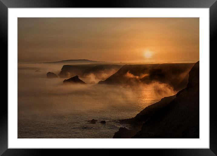 North cliffs sunset Framed Mounted Print by Kelvin Rumsby