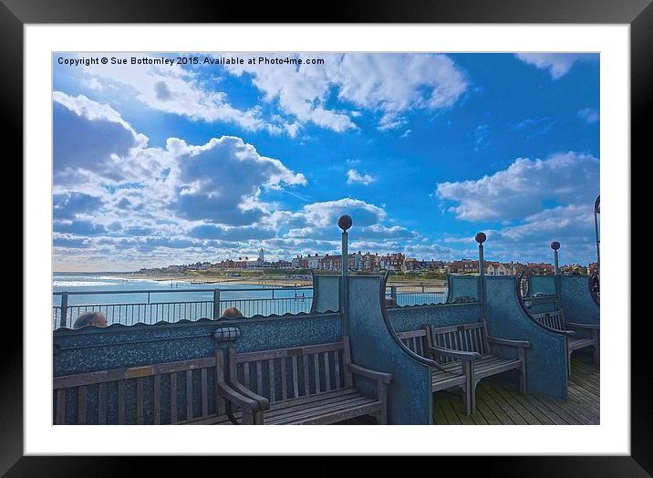  Looking from Southwold Pier to Southwold Town Framed Mounted Print by Sue Bottomley