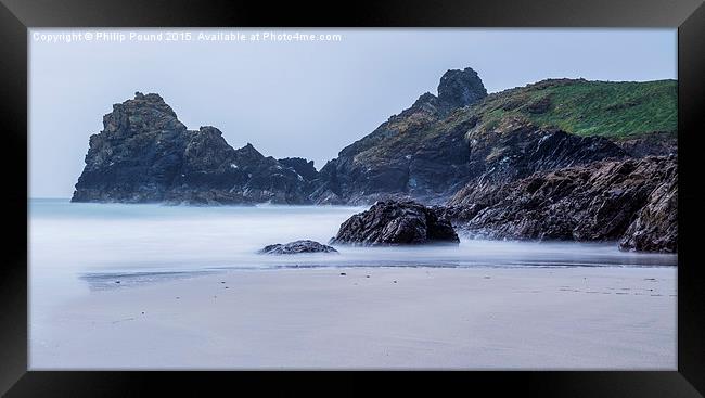  Tide comes in on the Cornish Beach Framed Print by Philip Pound