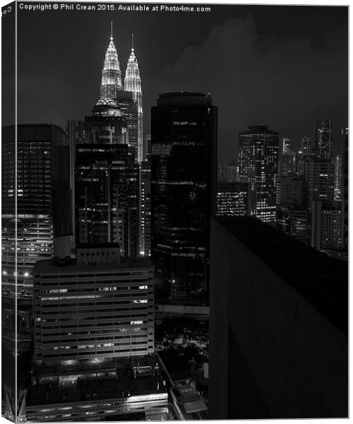  Kuala Lumpur at night cityscape Canvas Print by Phil Crean