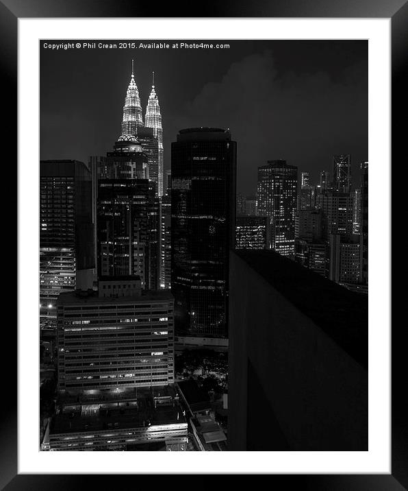  Kuala Lumpur at night cityscape Framed Mounted Print by Phil Crean