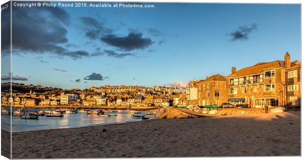  Early morning on the beach at St Ives in Cornwall Canvas Print by Philip Pound