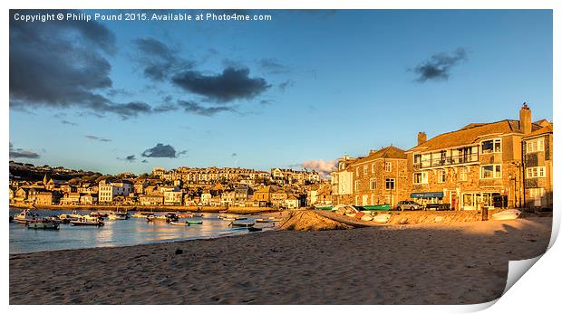  Early morning on the beach at St Ives in Cornwall Print by Philip Pound