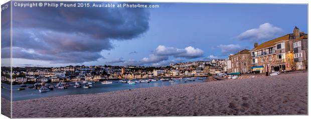  Stormy Clouds at St Ives in Cornwall Canvas Print by Philip Pound
