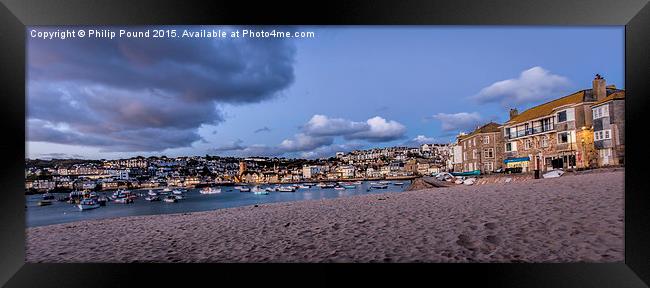  Stormy Clouds at St Ives in Cornwall Framed Print by Philip Pound