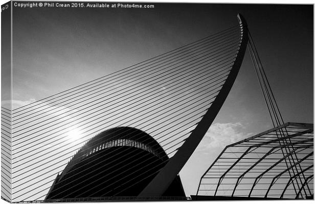 Bridge of Pont du in the City of Arts and Sciences Canvas Print by Phil Crean