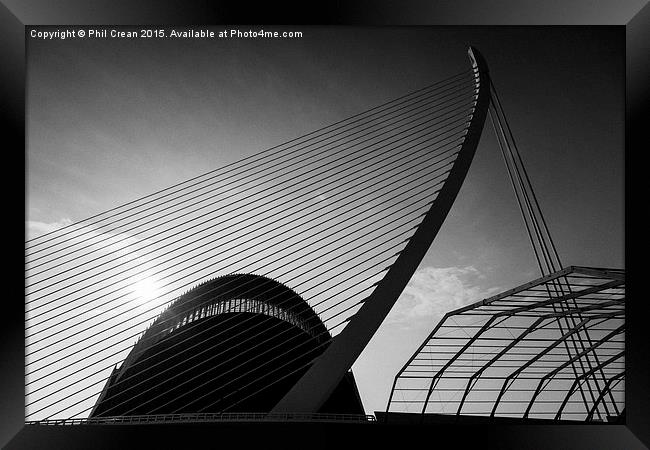 Bridge of Pont du in the City of Arts and Sciences Framed Print by Phil Crean