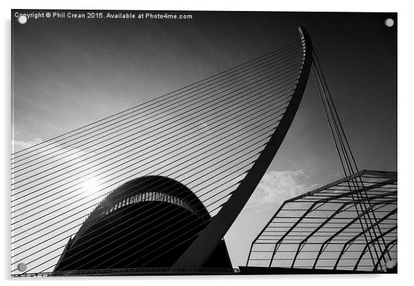 Bridge of Pont du in the City of Arts and Sciences Acrylic by Phil Crean