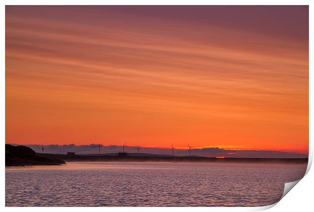 Wind turbine sunset               Print by chris smith