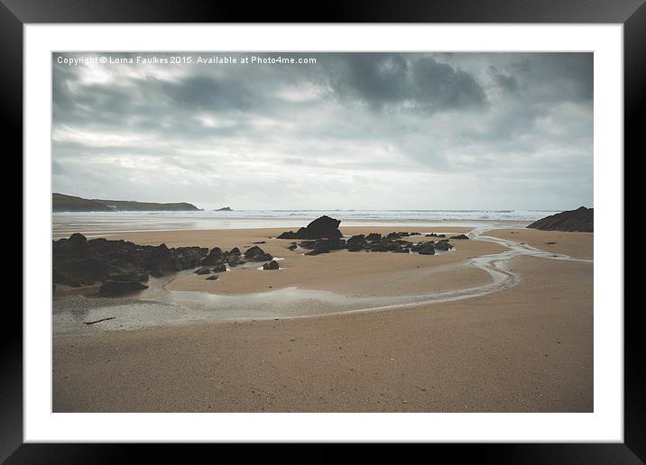 Fistral Beach, Cornwall  Framed Mounted Print by Lorna Faulkes