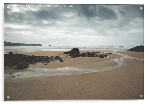Fistral Beach, Cornwall  Acrylic by Lorna Faulkes