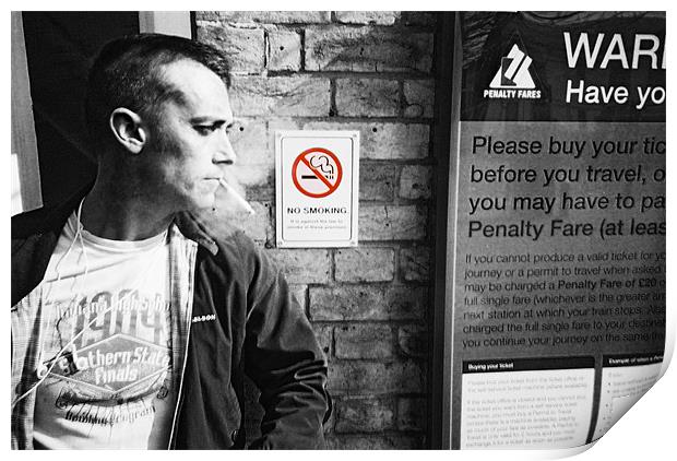No Smoking at the Station Print by Johanna Garlike