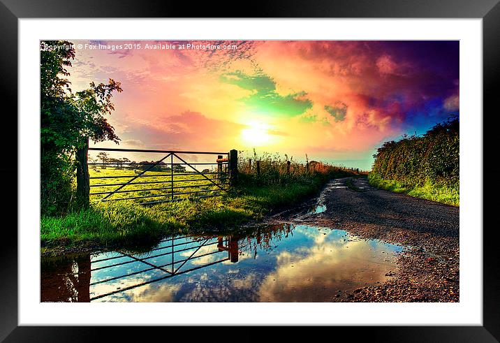 Sunset countryside Framed Mounted Print by Derrick Fox Lomax