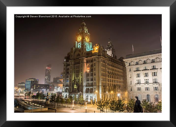  liver building Liverpool waterfront  Framed Mounted Print by Steven Blanchard
